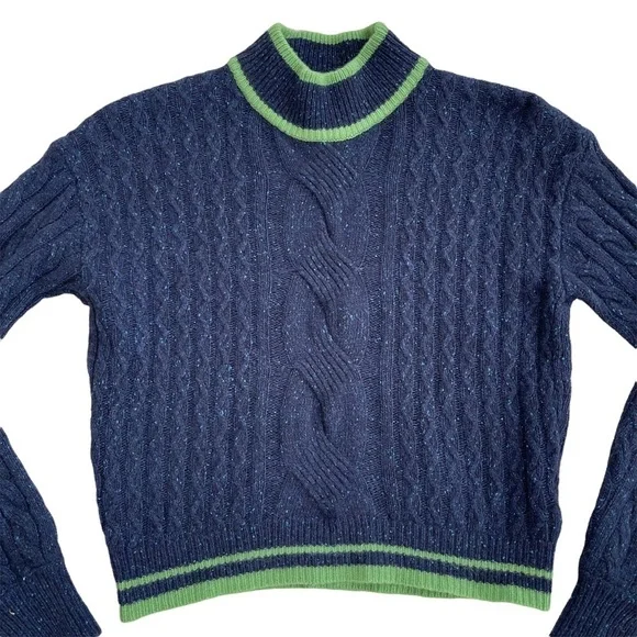 Veda Women’s Navy Knitted Long Sleeve Paro Wool Blend Sweater